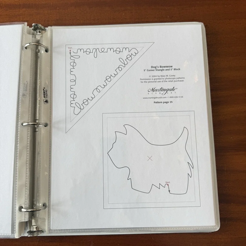 Mary Covey Follow the Line Quilting Pattern Binder Lot‎ 48 Pg Pantograph Designs